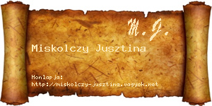 Miskolczy Jusztina névjegykártya